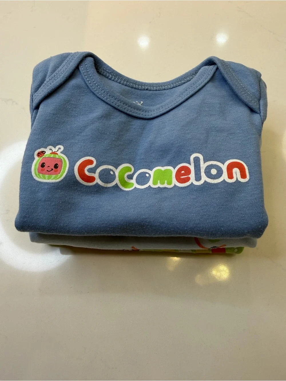 Cocomelon Blue and Light Blue Baby One-Piece Bodysuits - Set of 3